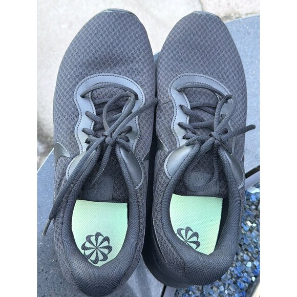 Nike Tanjan Men Black Knit Lace-Up Sneakers Size 13 - Picture 3 of 6